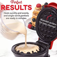 Mini Wafflera Eléctrica Antiadherente