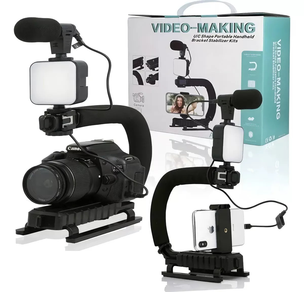 KIT Estabilizador Video+Led+Microfono