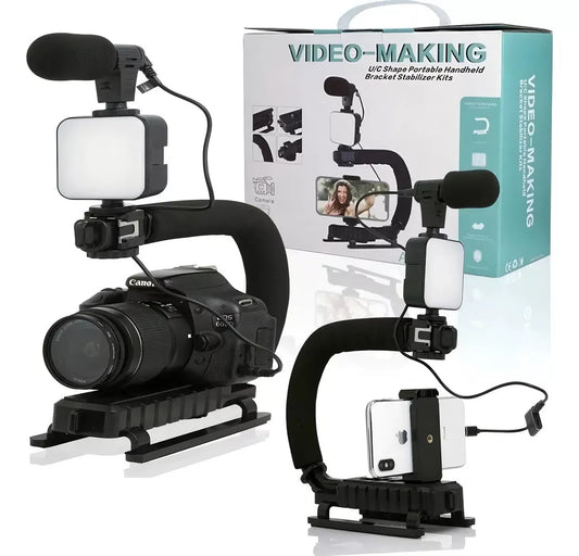 KIT Estabilizador Video+Led+Microfono