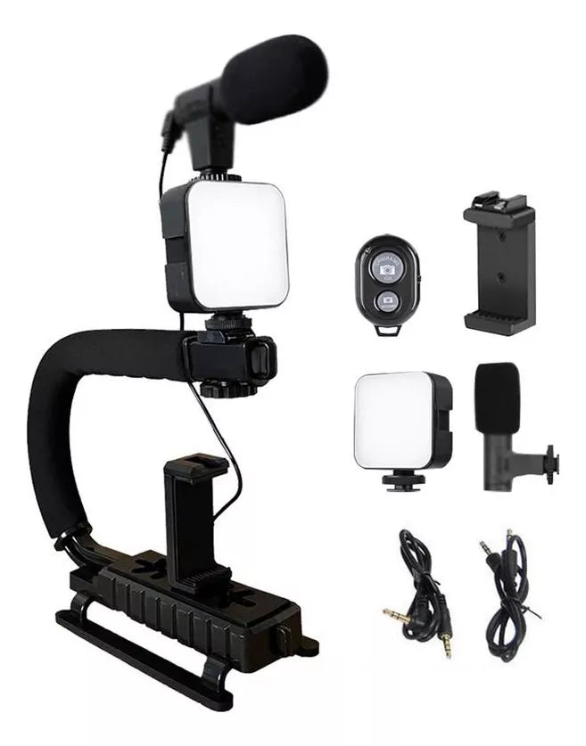 KIT Estabilizador Video+Led+Microfono